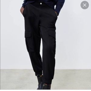 Zara polyester cargo dressy joggers